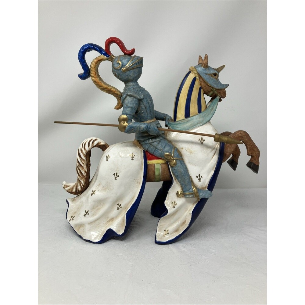 Andrea by Sadek Porcelain Jousting Knight Horse Figurine REPAIRED FLAW Medieval